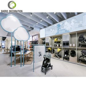 Meubles de présentation élégants pour magasin de bébé, design de haute qualité, étagères pour vêtements d'enfants, vitrines avec supports de présentation en métal pour vêtements - Product Image 2