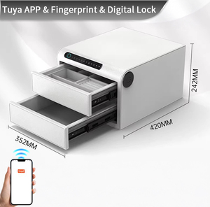 CEQSAFE Coffre-fort numérique intelligent à tiroir coulissant double couche avec empreinte digitale, Wi-Fi et Bluetooth pour bijoux et argent - Product Image 2