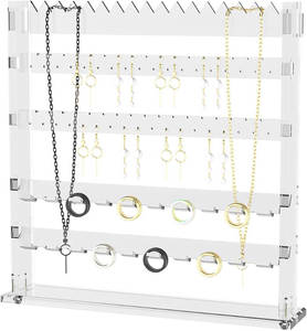 Hot bán rõ ràng Acrylic <span class=keywords><strong>Modular</strong></span> đồ trang sức hiển thị Vòng cổ Organizer đứng cho hiển thị - Product Image 3