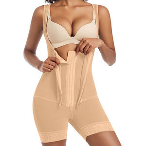 Body Reductor de Alta Compresión Ajustable con Cierre y Corchetes, Elegante, Color Sólido, Ropa Posparto, Moldeador de Cuerpo Completo - Product Image 1