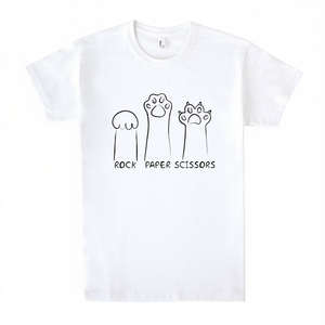 Camiseta Rock Paper Scissors blanca unisex promocional - Product Image 2