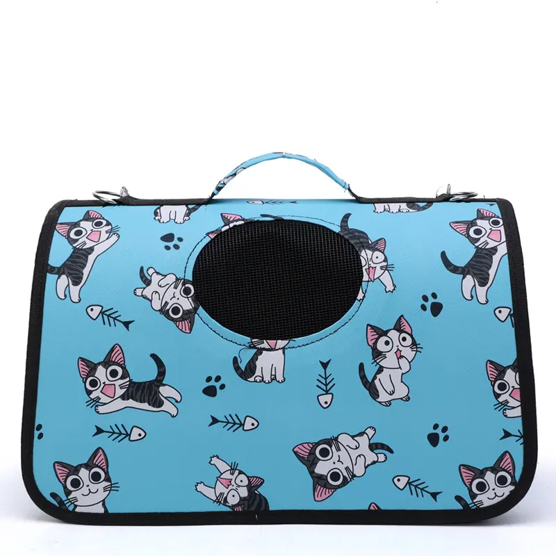 Bolso plegable de hombro para mascotas, bolso de viaje para mascotas para gatos y perros, portador portátil para mascotas