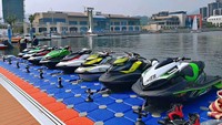 Dock flottant pour jet ski Hisea Dock en HDPE avec rouleaux, ponton modulaire en U avec charnières