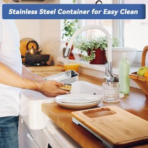 Tabla de cortar de bambú Retro RV grabado bloque de carnicero de madera tabla de cortar de bambú con contenedor de acero inoxidable bandejas deslizantes - Product Image 4