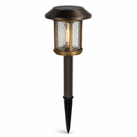 Lampe solaire LED d'extérieur pour allée de jardin, panneau 64x64mm, batterie 1.2V AA 1000mAh, métal bronze