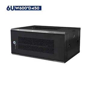 6U 600 × 450 19 Zoll wandmontiertes Rechenzentrum Server-Gittertor Netzwerk-Rack Schrank