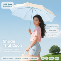 Parapluie Pétale Fleur Personnalisé avec Logo, Bicolore, Protection UV Gel, Parapluie de Soleil Pliant 3 Volets Compact Portable pour Filles, Vente en Gros