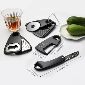 6pcs/set Kitchen Gadgets Set Cheese Bottle Opener <b>Vegetable</b> Peeler Pizza <b>Cutter</b> Garlic Grinder Herb Stripper Kitchen Accessories - Product Image 2