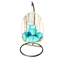 Best-seller Fauteuil à bascule de luxe pour patio avec coussin rembourré Fauteuil à bascule œuf en rotin surdimensionné