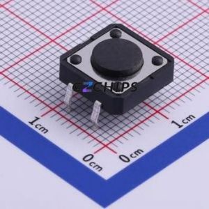 UK-B0224G43-DP25Y Tactile Switch Through hole-4P,12x12mm Switch Single Pole Single Throw Round Button 2.5N Through Hole - Product Image 1
