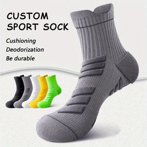 Custom Tube Sport Running <b>Sock</b> Solid Color Cushion Anti Slip Striped Running <b>Sock</b> Custom Logo Basketball Sport <b>Sock</b> - Product Image 3