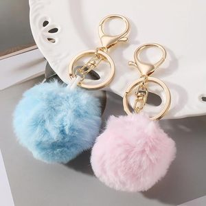 Sturdy <b>Keychain</b> With Plush Ball Customizable Charm Multicolor Polyester Design for Women Handbag Bag Pendant Promotion - Product Image 4