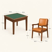 Meubles d'hôpital, table de jeu/de cartes carrée en bois massif avec plateau en feutre vert pour les centres de soins aux personnes âgées