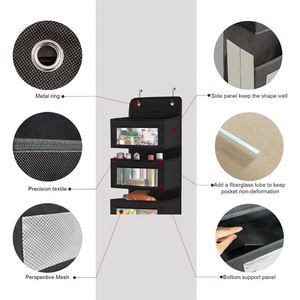 4 Large Pockets Breathable Non-woven Fabric Door Hanging Organizer Over the Door Storage Organizer - Product Image 4