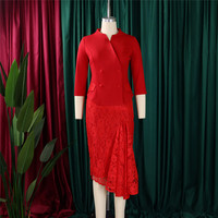 Robes tendance du printemps pour femmes, robes décontractées élégantes à manches trois quarts, robe de bureau pour femme, robe africaine grande taille