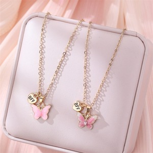 2 pezzi coreano dolce collana con cuore a forma di farfalla per bambini bambini graziosi ciondoli a forma di stella gioielli regalo all'ingrosso - Product Image 2