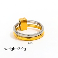 Joolim Bague mobile double couche bicolore plaquée or 18 carats haut de gamme pour femme Vente en gros de bijoux de luxe