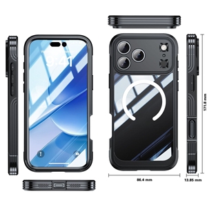 Nueva <span class=keywords><strong>funda</strong></span> de teléfono de carga inalámbrica magnética <span class=keywords><strong>para</strong></span> iPhone 15 Pro Max 16 Plus 17 Air 14 13 12 Protector de pantalla de vidrio 360 protección - Product Image 2