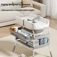 Table de soins pour bébé deux-en-un, table à langer pour nouveau-né, multifonctionnelle, pliable, massage tactile