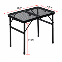Table pliante de camping en alliage d'aluminium et maille de fer, 60*40, avec grille surélevée, pour l'extérieur, pratique, vente en gros, nouveauté