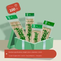 Brochettes de barbecue jetables en bambou, vente en gros d'usine, pack familial de 100 pièces, nouveau style chinois, poulet frit épicé à la sauce piquante