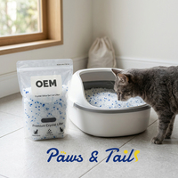 Sable pour chat en gel de silice personnalisé à marque privée, granulométrie 1-8 mm, sans parfum, sans fragrance, pour chats seniors, prix compétitif