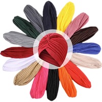 Vente en gros de turbans de nuit noués pour femmes, foulards, bonnets musulmans et indiens, bonnets torsadés unis pour le cancer et la chimiothérapie, personnalisables avec logo