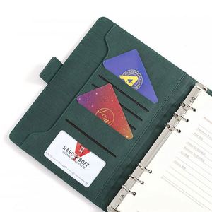 Custom Travelers Leather A5 Loose-Leaf Magnetic <b>Notebook</b> Digital Charger Power Bank Diary Planner - Product Image 3