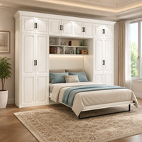 Lit Murphy convertible en acier et bois, style moderne, taille King, vente directe d'usine, mobilier de chambre à coucher