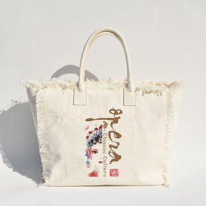 Borsa Tote in cotone da donna con Design stampato stile Eco China grande borsa Shopper - Product Image 5