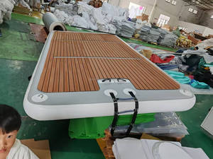 Bơi Ngoài Trời Đảo Nổi Bè Máy Bay Phản Lực Nước Trượt Tuyết Dock Nước Mat Nổi <span class=keywords><strong>Inflatable</strong></span> Nổi Dock Nền Tảng Với Thang - Product Image 2