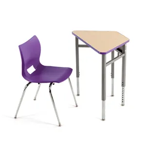 现代新设计供应商学校教室课桌椅，优质胶合板塑料学校家具和设备/