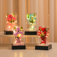 Rose artificielle stabilisée, lampe de chevet décorative, éclairage d'ambiance, cadeau écologique pour la fête de Qixi