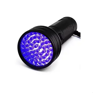 Liga de alumínio multifuncional 395nm 51 LED Lanterna ultravioleta UV alimentada por bateria Aa para verificação de urina de animais de estimação