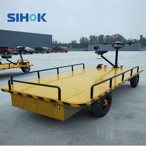 China Logistics Industry Widely Used Heavy Duty Cargo Carrier <strong>Four</strong> <strong>Wheels</strong> Electric Flat <strong>Trolley</strong> with Seat - Product Image 2