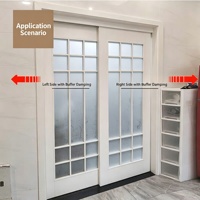 Roulette de porte coulissante silencieuse 60 kg, roulement robuste à double fermeture douce pour bureau