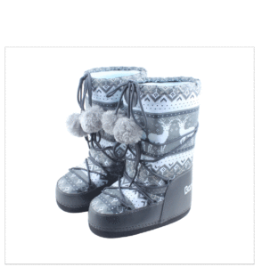 Bottes de ski pour femmes européennes et américaines, collection automne-hiver, <span class=keywords><strong>avec</strong></span> <span class=keywords><strong>fourrure</strong></span> et semelle intérieure en EVA, motif cerf tendance pour Noël - Product Image 3