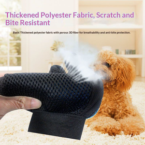 <b>Pet</b> Grooming Glove Blue Silicone Hair Removal Mitt For Cats Easy To Use Deshedding Massage Tool - Product Image 2