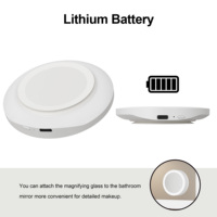Noir 3.5 pouces éclairé rond en gros Portable tenu dans la main petit Mini 5x loupe ventouse maquillage miroir Compact