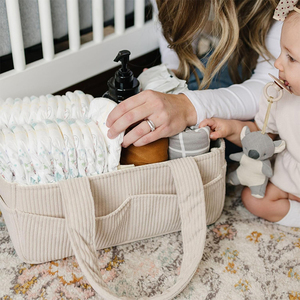 U822, panier de rangement pour bébé en velours côtelé, organisateur de couches pour nouveau-né - Product Image 6