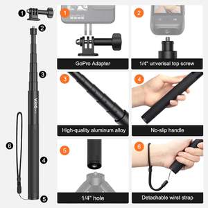 <span class=keywords><strong>Palo</strong></span> de selfie Vrig Tp-13 de 52 pulgadas compatible con <span class=keywords><strong>Insta360</strong></span> 7 One X3 X2 X, extensión de cámara deportiva de 1/4 de pulgada, monopié - Product Image 3