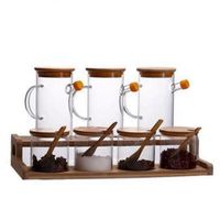 Set Botol Minyak Rumah Tangga dari Kaca Borosilikat Tinggi, Buatan Tangan, Ramah Lingkungan, Tahan Lama, dengan Tutup Kreatif untuk Menyimpan Botol Bumbu Kecap