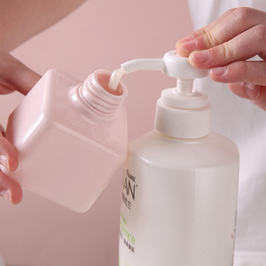 Flacon pompe pour savon liquide, shampoing, lotion, 250 ml, blanc et rose, design pratique - Product Image 2