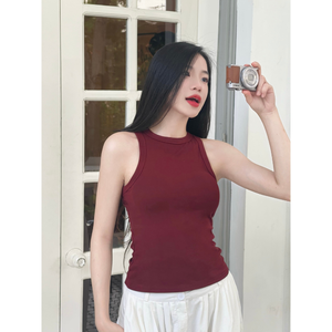 เสื้อกล้ามผู้หญิงคุณภาพสูง ทรงเข้ารูป ใส่ได้ทุกฤดู ผลิตจากผ้าฝ้าย ดีไซน์กระดุมแบบรัดรูป สไตล์เวียดนาม แห้งเร็ว ระบายอากาศได้ดี - Product Image 3