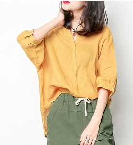 ผ้าทอผสมเนื้อนุ่ม สีพื้น ย้อมธรรมดา ผสมผ้าลินิน 30% ผ้าฝ้าย 70% สำหรับตัดเย็บเสื้อผ้า ชุดเดรส ผ้าตกแต่งบ้าน - Product Image 2