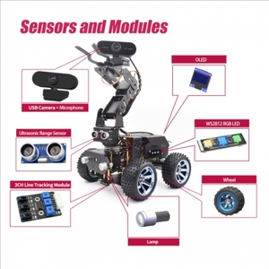 Kit de robotique PiCar Pro V2 (<span class=keywords><strong>Raspberry</strong></span> Pi NON inclus), voiture intelligente avec bras robotique 4-DOF pour Pi 5/4/3, caméra HD 1080P, OpenCV, OLED - Product Image 2