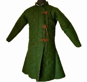 Vintage Medieval verde algodón Gambeson Aketon abrigo 100% algodón grueso acolchado vikingo armadura para invierno - Product Image 4
