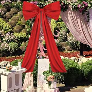 Lazos grandes de terciopelo Borgoña para Navidad, arcos de terciopelo, decoración de árbol, adornos navideños para el hogar, fiesta de cumpleaños, puerta delantera, decoración de boda - Product Image 5