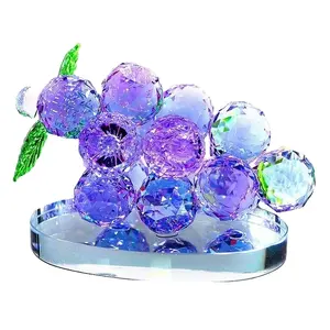 Groothandel Kristal Beeldje 4 Kleur Glas Druif Ornament Geschenk Kristal Druif Ambachtelijke Decoratie