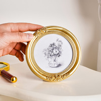 Cadre photo sculpté rétro européen, décoration de table, luxe léger français, en résine, réglable, léger, durable, écologique, à suspendre